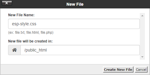 Создание CSS-файла esp-style