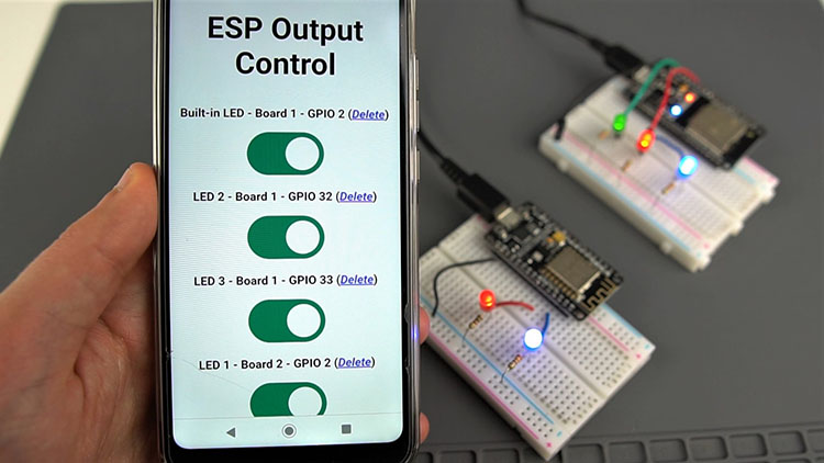 Демонстрация панели управления GPIO ESP32 ESP8266 из любой точки мира