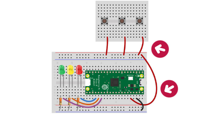 Кнопки подключены к 3.3V