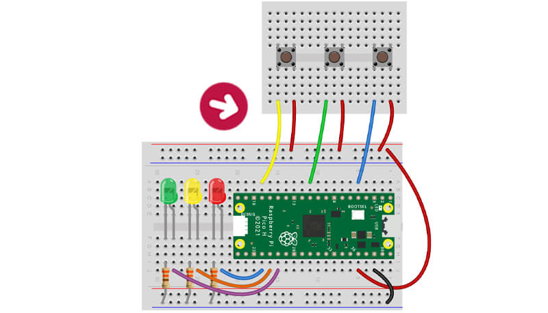 Кнопки подключены к GPIO-пинам