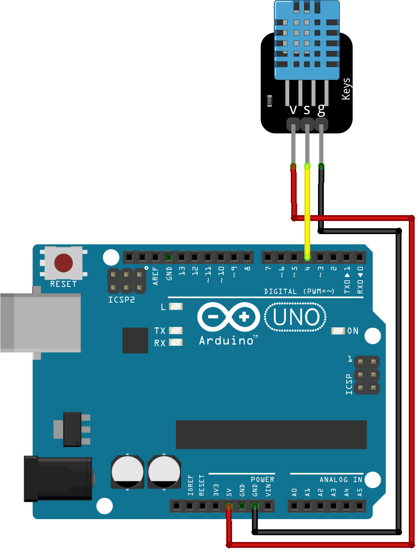 Схема подключения DHT11 к Arduino