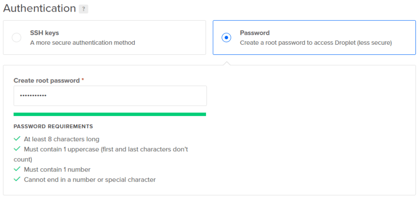 Установка пароля на сервере Linux Ubuntu Digital Ocean