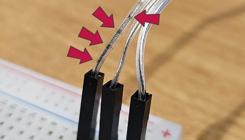 Полосатый провод 5V гирлянды