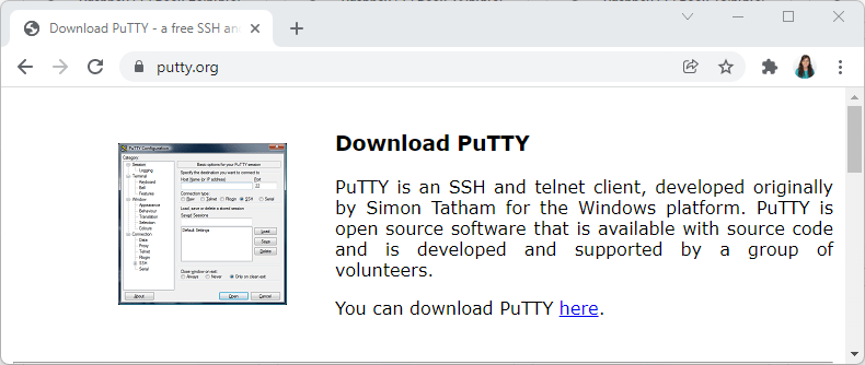 Скачивание PuTTY