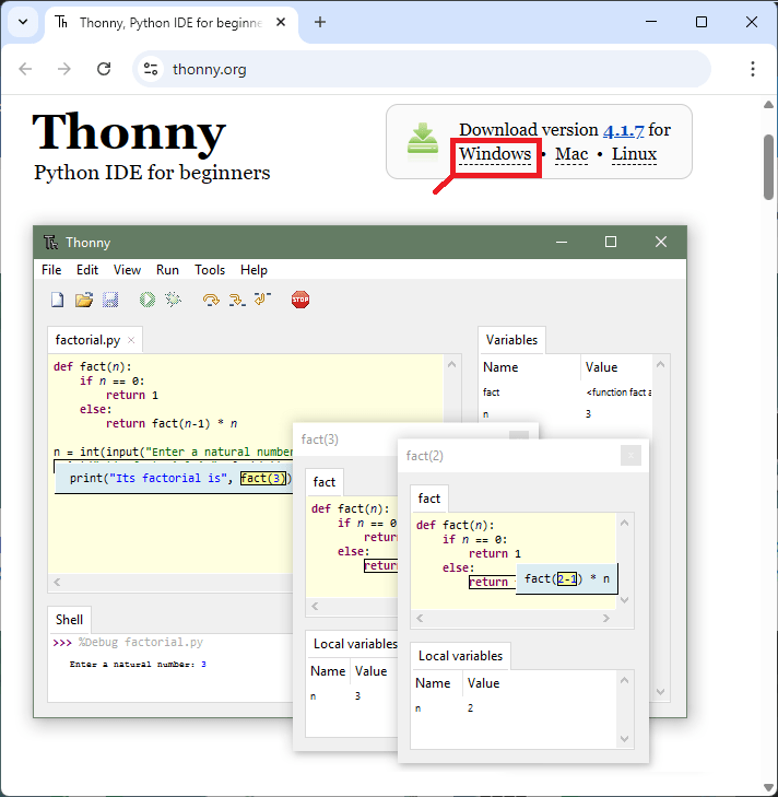 Скачать Thonny IDE для Windows