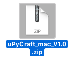 Загруженный zip-файл uPyCraft IDE для Mac OS X
