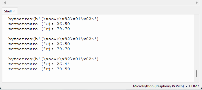 Демонстрация работы датчика DS18B20 с Raspberry Pi Pico и MicroPython