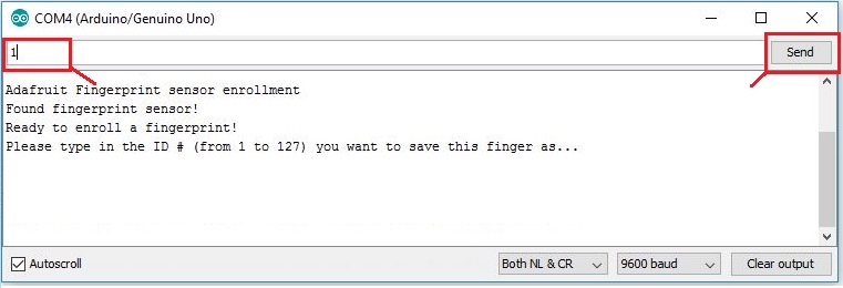 Монитор порта — регистрация отпечатка пальца