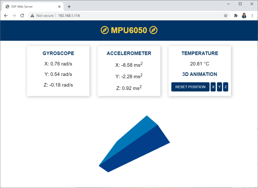 ESP MPU6050 веб-сервер Arduino обзор