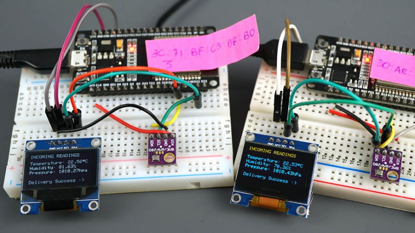 Демонстрация обмена данными по протоколу ESP32 ESP-NOW