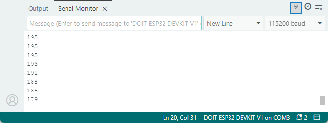 ESP32 с датчиком APDS9960 - Монитор порта