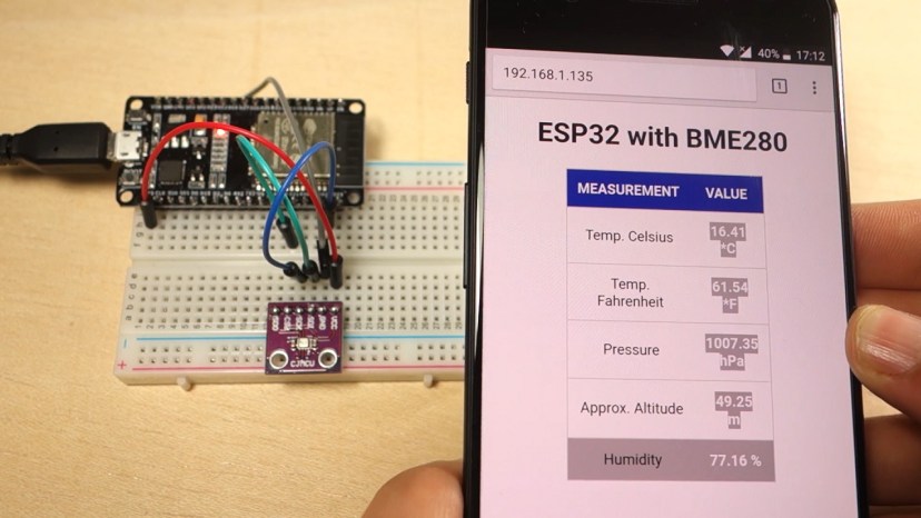 Веб-сервер ESP32 с датчиком BME280 -- метеостанция