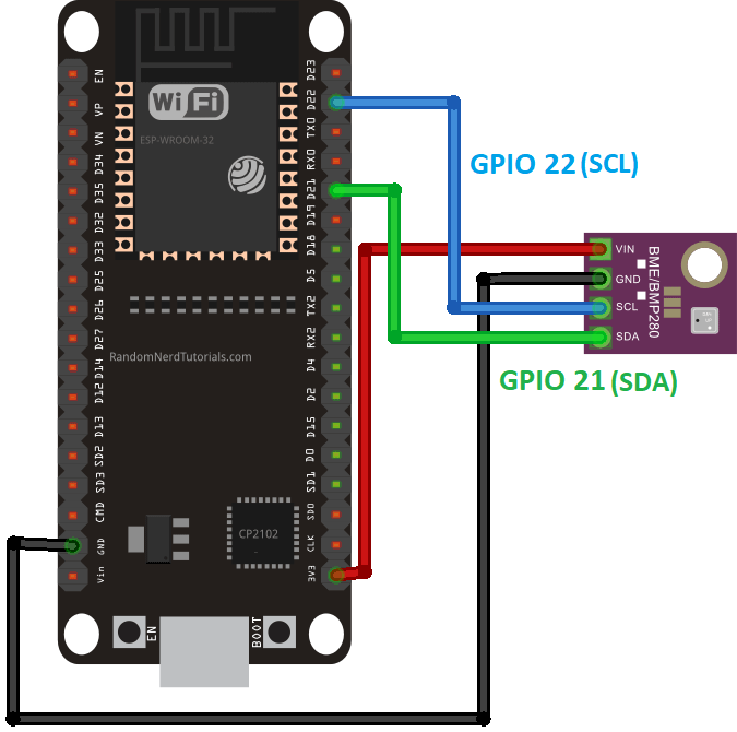 Схема подключения ESP32 BME280 температура влажность давление