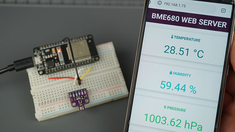 Демонстрация веб-сервера ESP32 BME680 с датчиком газа