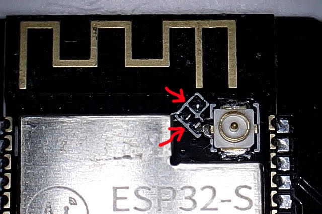 ESP32-CAM внешняя и встроенная антенна