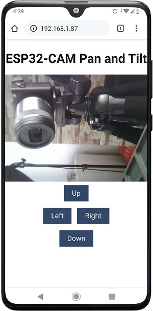 ESP32-CAM Pan and Tilt веб-сервер видеопоток на смартфоне Arduino IDE