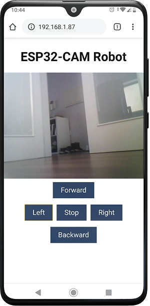ESP32-CAM робот веб-сервер управление со смартфона