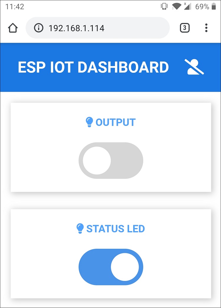 Управление выходами IoT-панели ESP32