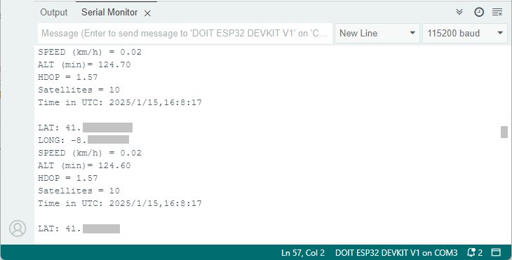 ESP32 с NEO-M8N — получение данных через TinyGPSPlus