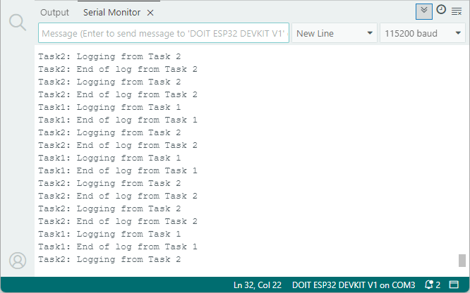 Общий Serial вывод ESP32 с мьютексом