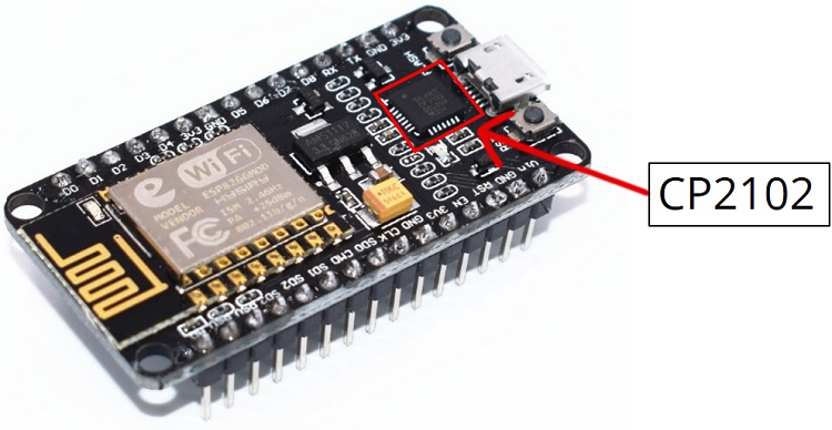 Чип CP2102 на плате ESP8266