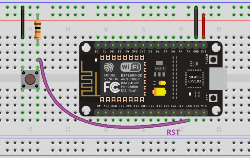 MicroPython ESP8266 NodeMCU — внешнее пробуждение, схема подключения глубокого сна