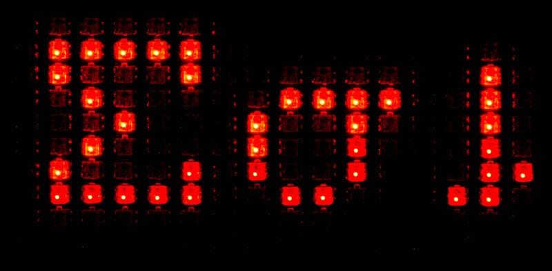 Пример прокрутки текста на RGB LED матрице Waveshare