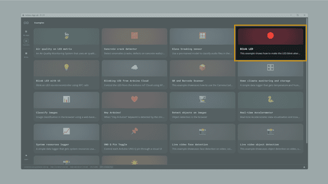 Стартовая страница Arduino App Lab