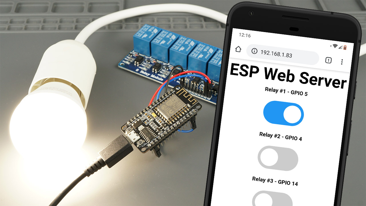 ESP8266 Модуль реле — Управление бытовыми приборами переменного тока (Веб-сервер)