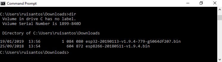 Поиск .bin-файла прошивки MicroPython