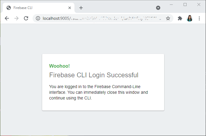 Login Firebase Account allow Firebase CLI Login Successful
