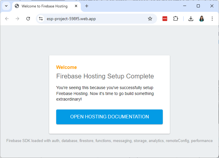 Настройка Firebase Hosting завершена