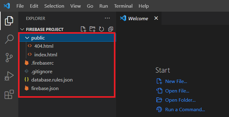 Файлы проекта Firebase успешно созданы