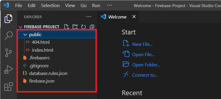 Файлы проекта Firebase успешно созданы