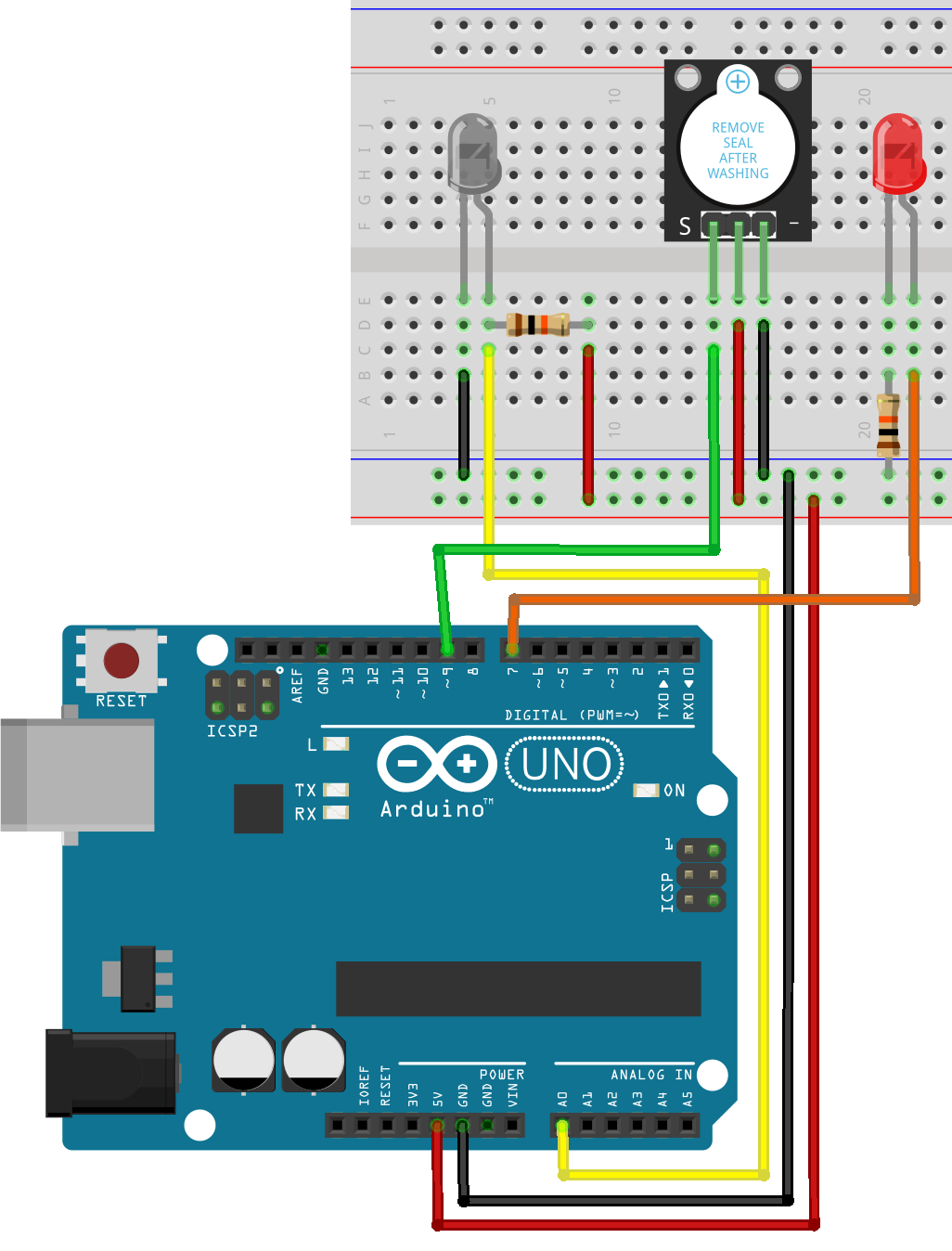 Подключение дискретного датчика пламени к Arduino