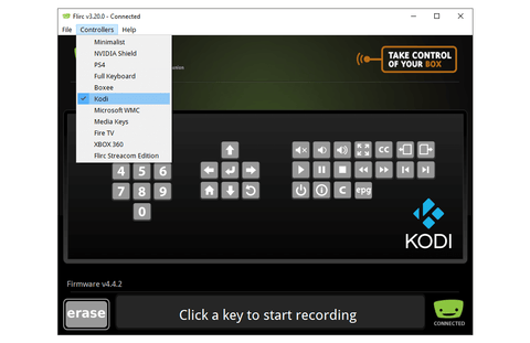 Программа FLIRC — контроллер KODI