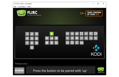 Программа FLIRC — выбрана кнопка Вверх
