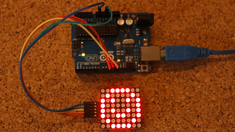 Анимация отображения лиц на матрице MAX7219