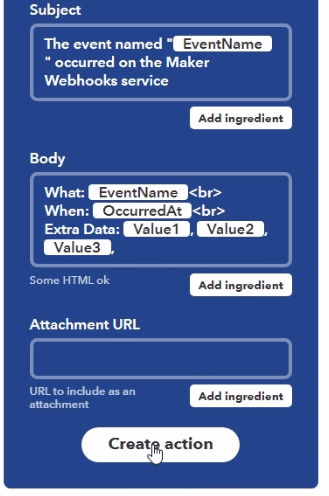Gmail -- создание действия