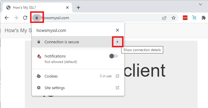 Google Chrome сертификат веб-сайта SSL