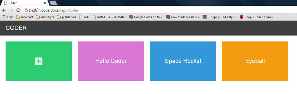 Главный экран Google Coder