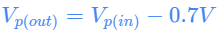 формула с учётом падения напряжения на диоде