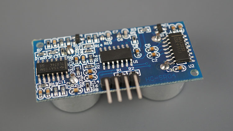 Ультразвуковой датчик HC-SR04, вид сзади