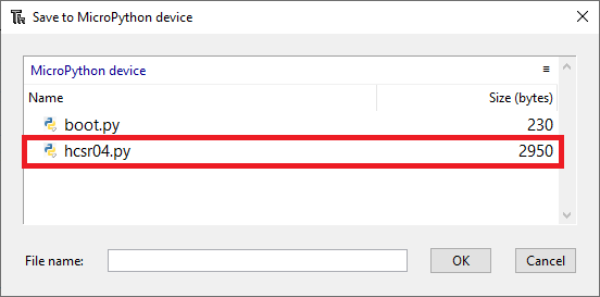 Библиотека HC-SR04 успешно установлена в Thonny IDE
