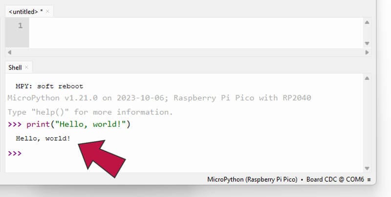 Вывод скрипта Hello World