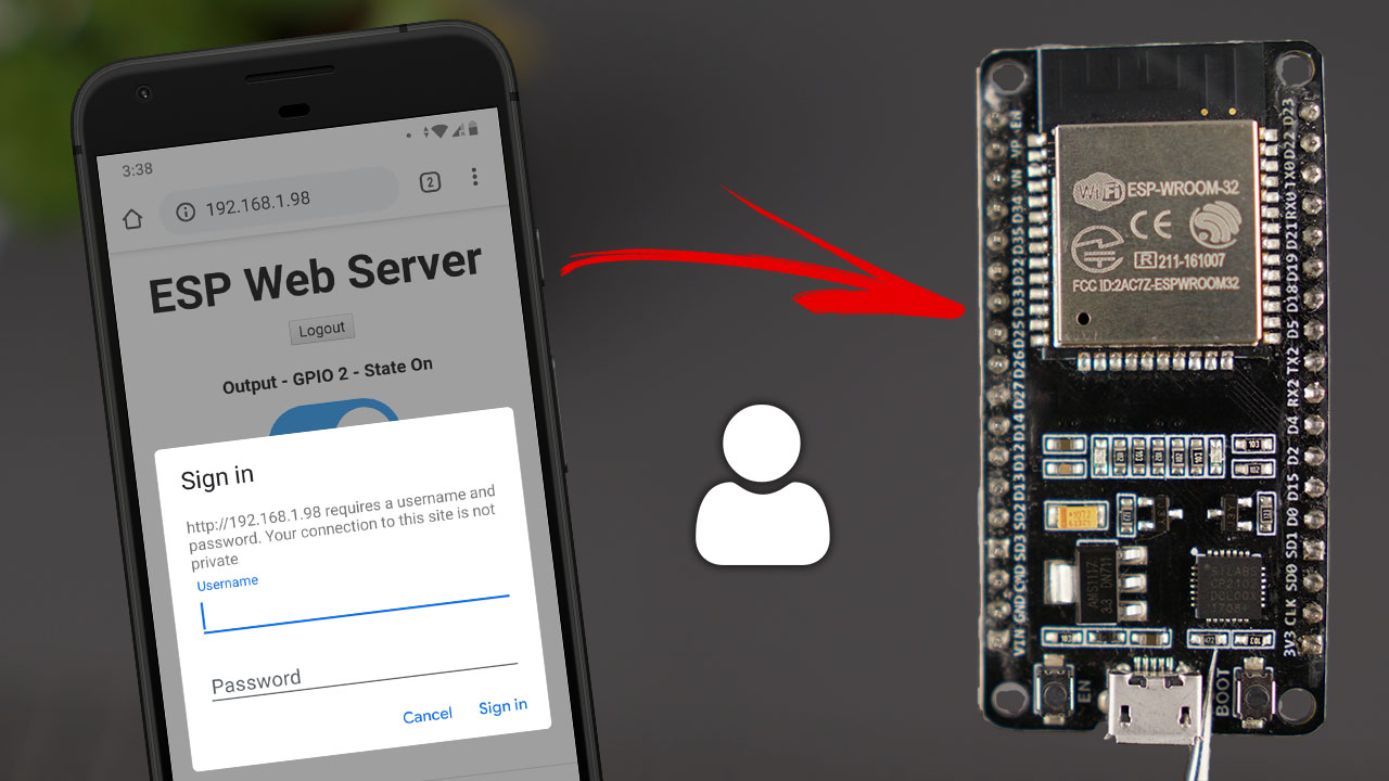 ESP32 ESP8266 NodeMCU веб-сервер с HTTP-аутентификацией — защита логином и паролем Arduino IDE