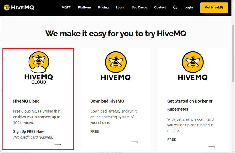 HiveMQ MQTT-брокер - различные тарифные планы
