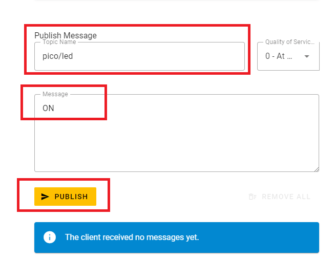 HiveMQ - публикация MQTT-сообщения через веб-клиент