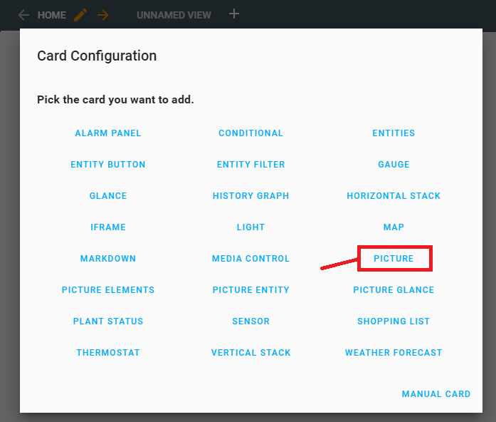 Карточка Picture в Home Assistant