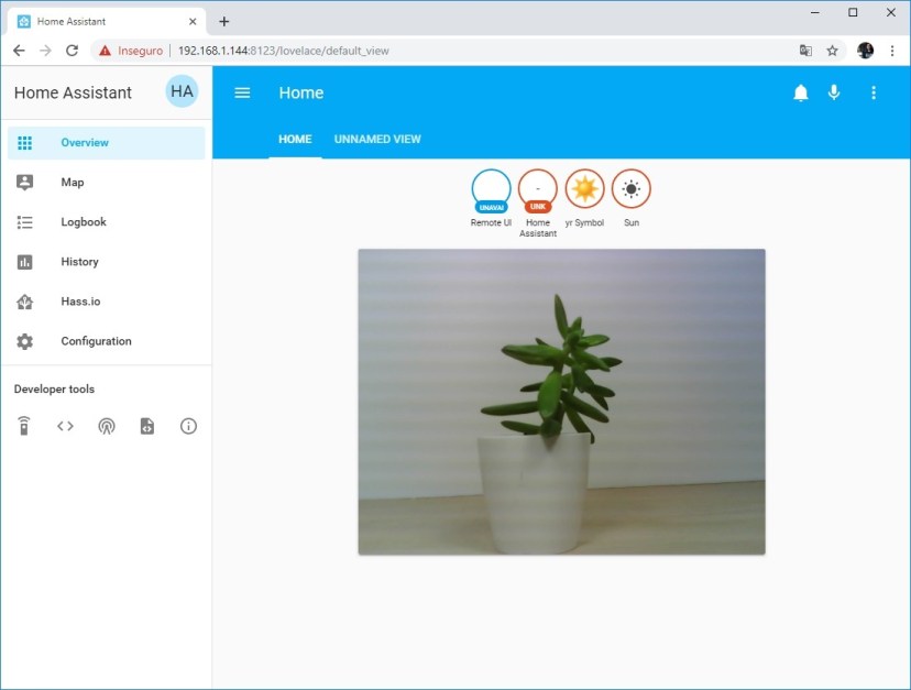 Демонстрация ESP32-CAM в Home Assistant